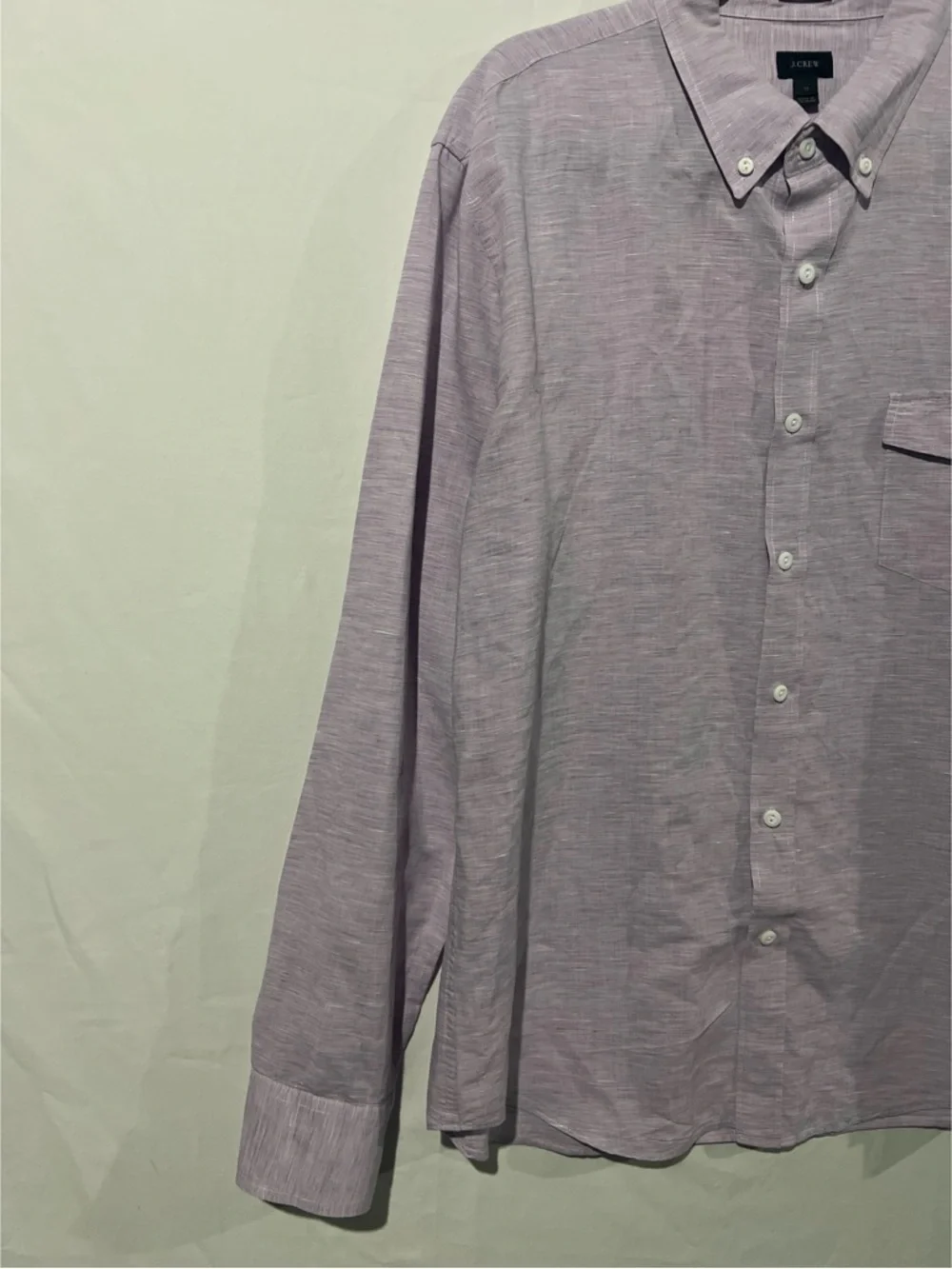 J.Crew Shirt Men’s XL Purple Lavender Linen Cotton Baird McNutt Slim Fit